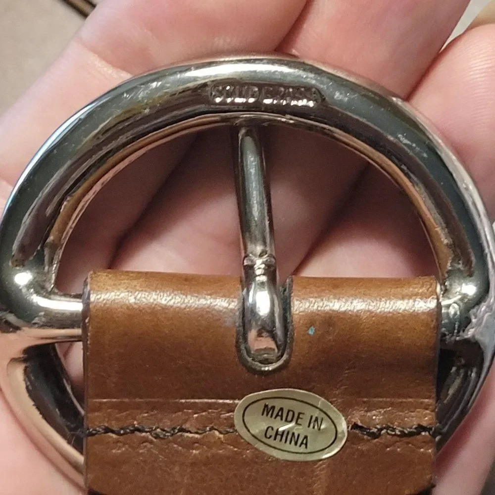 Womens Italian Leather Belt M 34